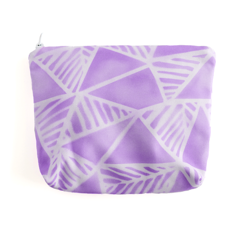 Geo Palms Violet Essentials Pouch