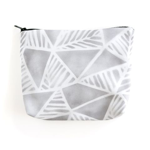 Geo Palms Grey Essentials Pouch