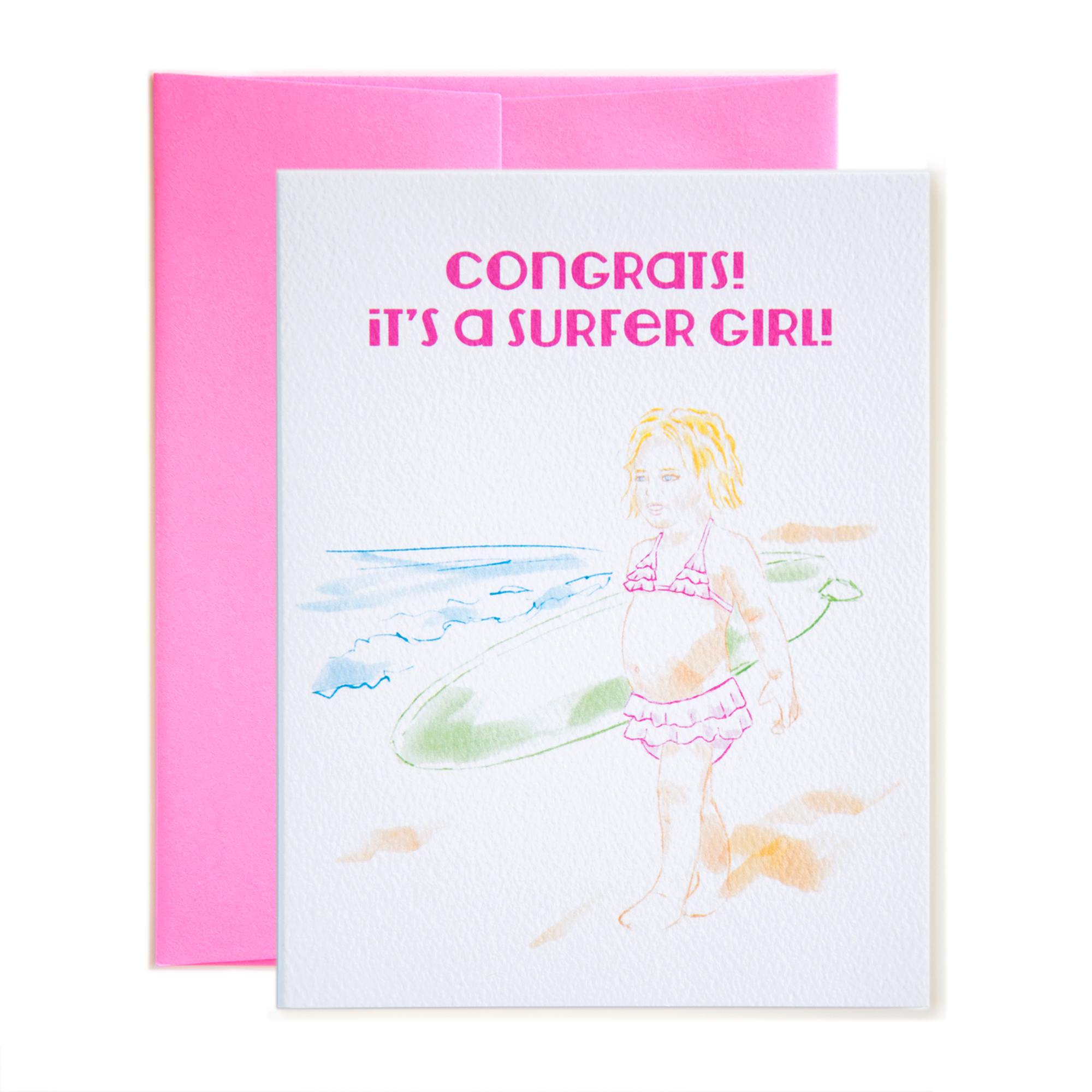 Congrats! It's a Surfer Girl! Card