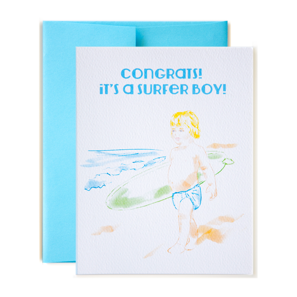 Congrats! It's a Surfer Boy! Card