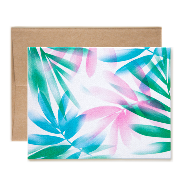 Airbrush Leaves Notecard
