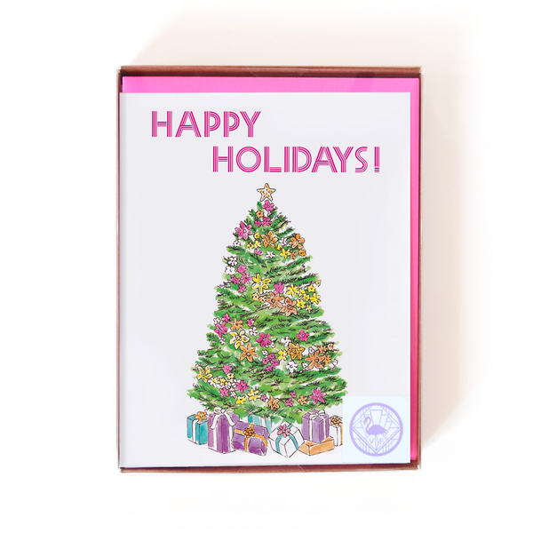Happy Holidays Tropical Tree Card Boxed Set