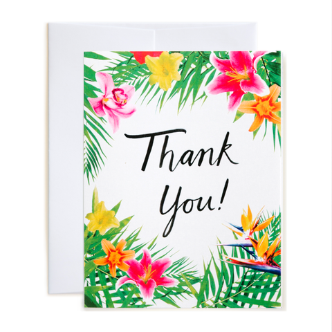 Tropical Floral Thank You Card