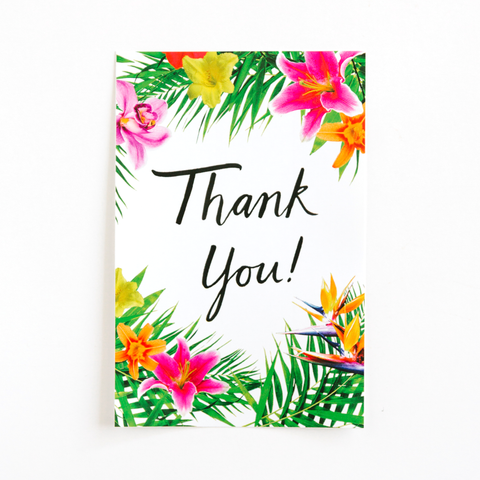 Tropical Floral Thank You Bottle Label- Set of 3