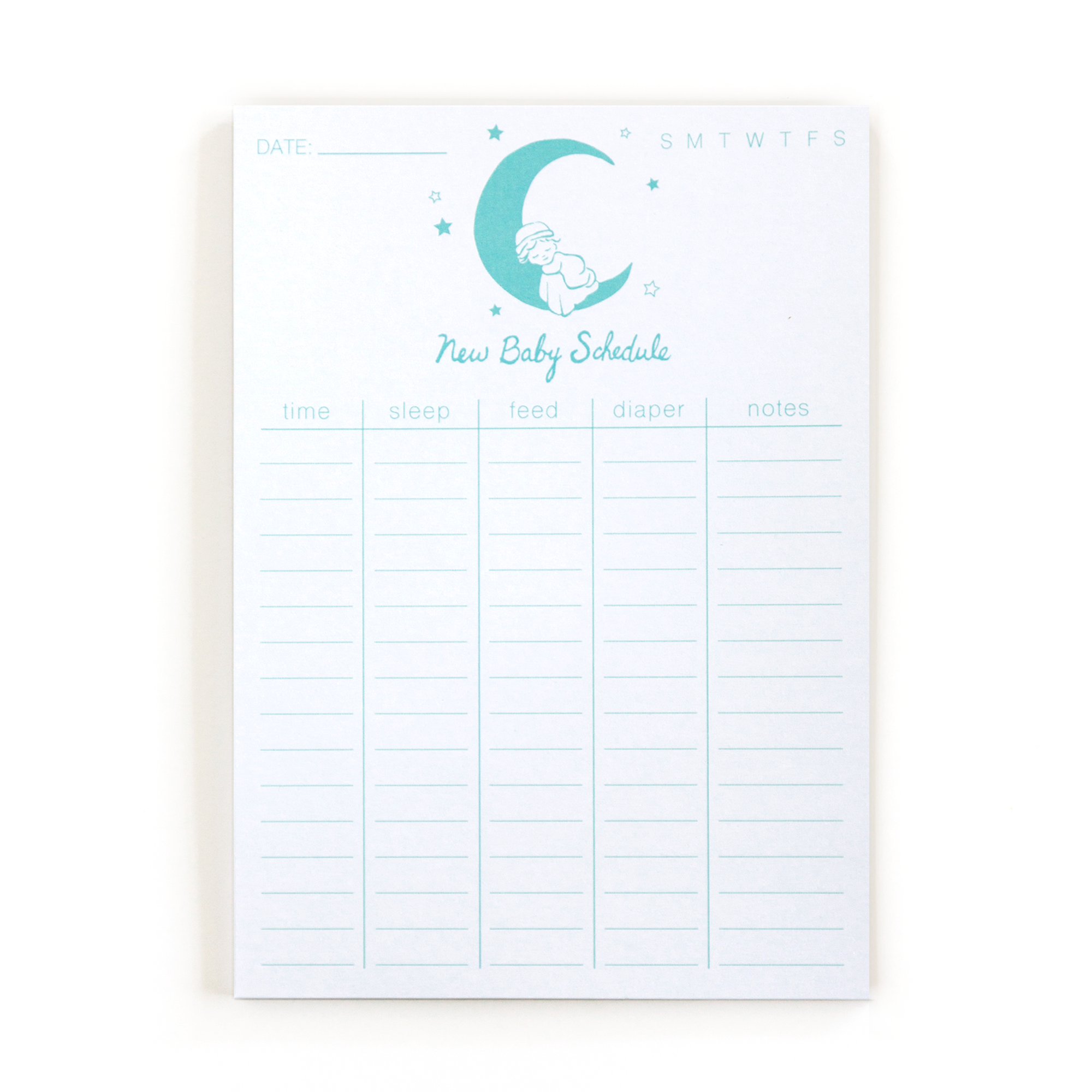 New Baby Schedule notepad