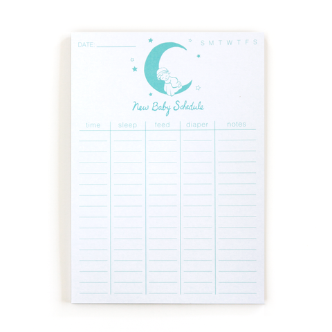 New Baby Schedule notepad