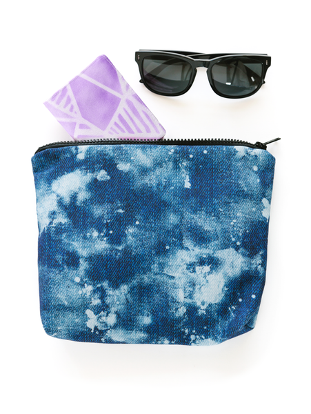 Flamingos Teal Essentials Pouch